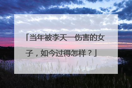当年被李天一伤害的女子,如今过得怎样?