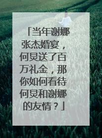 当年谢娜张杰婚宴，何炅送了百万礼金，那你如何看待何炅和谢娜的友情？