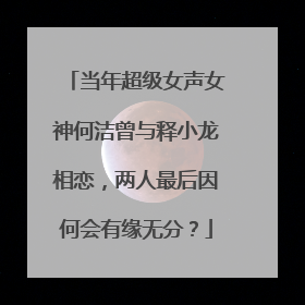 当年超级女声女神何洁曾与释小龙相恋，两人最后因何会有缘无分？
