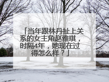 当年跟林丹扯上关系的女主角赵雅琪，时隔4年，她现在过得怎么样？