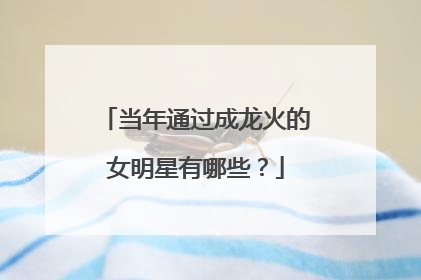 当年通过成龙火的女明星有哪些?