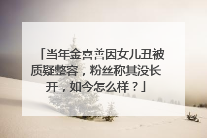 当年金喜善因女儿丑被质疑整容，粉丝称其没长开，如今怎么样？