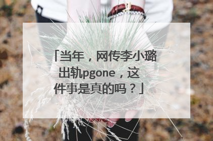 当年，网传李小璐出轨pgone，这件事是真的吗？