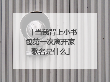 当我背上小书包第一次离开家歌名是什么