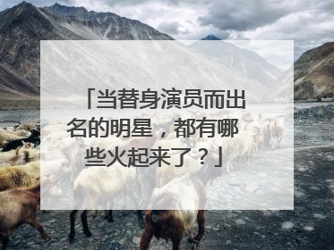 当替身演员而出名的明星，都有哪些火起来了？