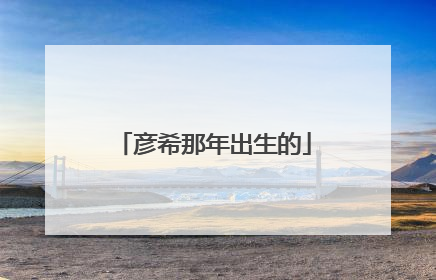 彦希那年出生的