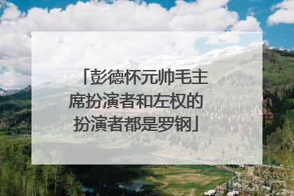 彭德怀元帅毛主席扮演者和左权的扮演者都是罗钢