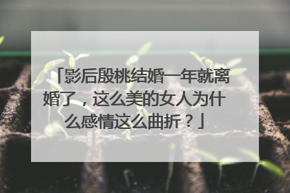影后殷桃结婚一年就离婚了，这么美的女人为什么感情这么曲折？