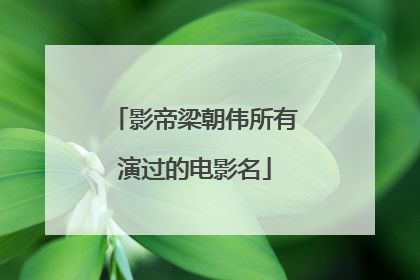 影帝梁朝伟所有演过的电影名