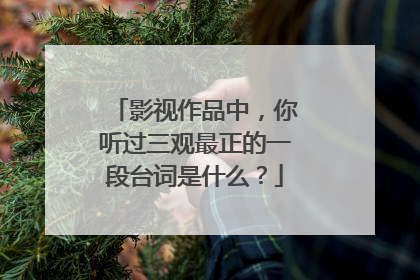 影视作品中，你听过三观最正的一段台词是什么？