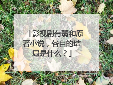 影视剧有翡和原著小说,各自的结局是什么?