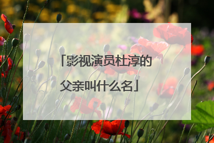 影视演员杜淳的父亲叫什么名