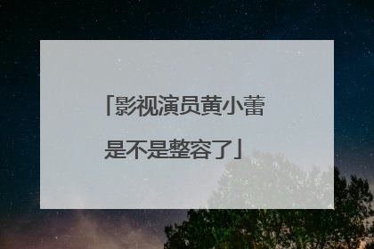影视演员黄小蕾是不是整容了