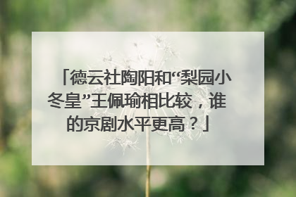 德云社陶阳和“梨园小冬皇”王佩瑜相比较，谁的京剧水平更高？