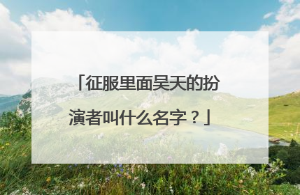 征服里面吴天的扮演者叫什么名字？