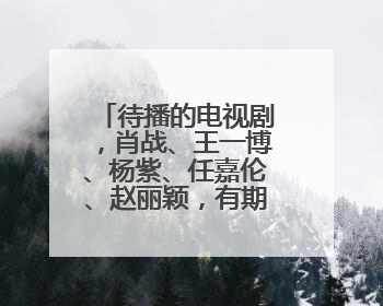 待播的电视剧,肖战、王一博、杨紫、任嘉伦、赵丽颖,有期待的吗