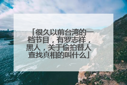 很久以前台湾的一档节目，有罗志祥，黑人，关于偷拍替人查找真相的叫什么
