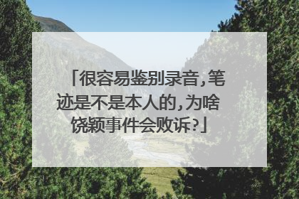 很容易鉴别录音,笔迹是不是本人的,为啥饶颖事件会败诉?