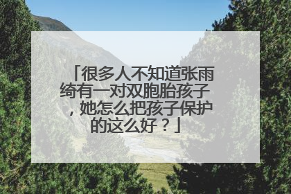 很多人不知道张雨绮有一对双胞胎孩子,她怎么把孩子保护的这么好?