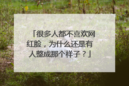 很多人都不喜欢网红脸,为什么还是有人整成那个样子?