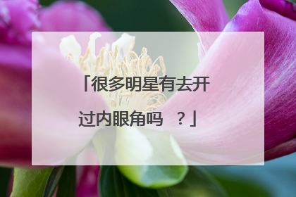 很多明星有去开过内眼角吗 ？