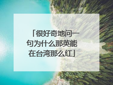 很好奇地问一句为什么那英能在台湾那么红