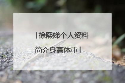 徐熙娣个人资料简介身高体重