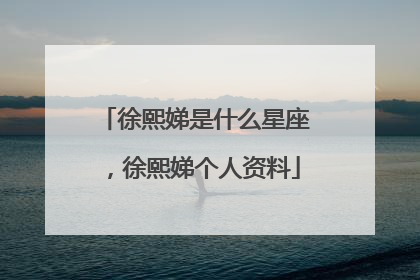 徐熙娣是什么星座，徐熙娣个人资料