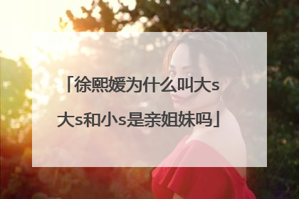 徐熙媛为什么叫大s 大s和小s是亲姐妹吗