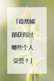 徐熙媛都获得过哪些个人荣誉？