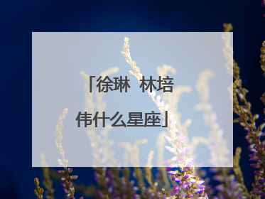 徐琳 林培伟什么星座