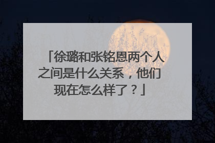 徐璐和张铭恩两个人之间是什么关系,他们现在怎么样了?