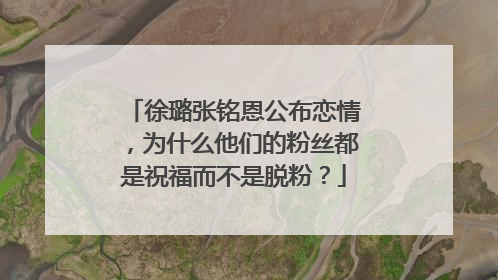 徐璐张铭恩公布恋情，为什么他们的粉丝都是祝福而不是脱粉？