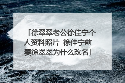 徐翠翠老公徐佳宁个人资料照片 徐佳宁前妻徐翠翠为什么改名