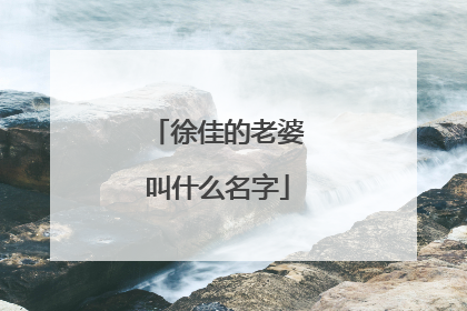 徐佳的老婆叫什么名字