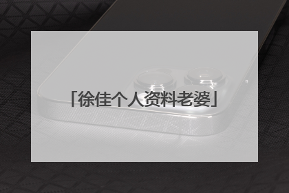 徐佳个人资料老婆