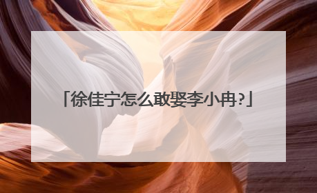 徐佳宁怎么敢娶李小冉?