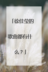 徐佳莹的歌曲都有什么？
