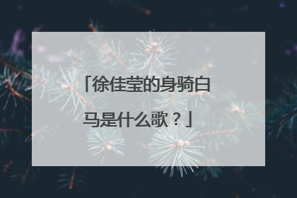 徐佳莹的身骑白马是什么歌？