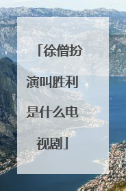 徐僧扮演叫胜利是什么电视剧