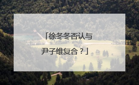 徐冬冬否认与尹子维复合?