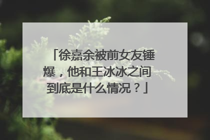 徐嘉余被前女友锤爆,他和王冰冰之间到底是什么情况?