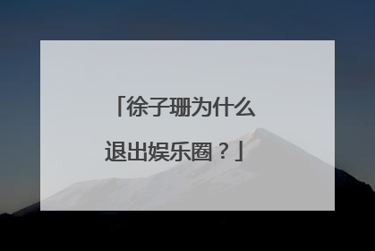 徐子珊为什么退出娱乐圈？