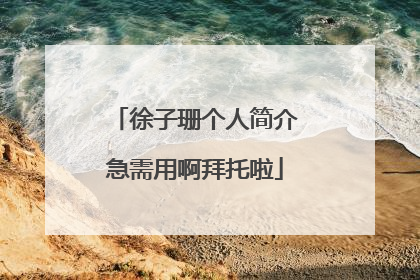 徐子珊个人简介急需用啊拜托啦