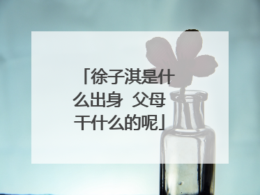 徐子淇是什么出身 父母干什么的呢