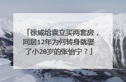 徐威给袁立买两套房,同居12年为何转身就娶了小20岁的张怡宁?