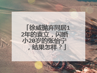 徐威抛弃同居12年的袁立，闪婚小20岁的张怡宁，结果怎样？