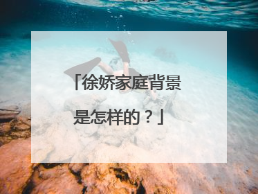 徐娇家庭背景是怎样的？