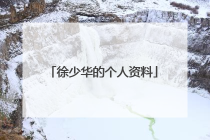 徐少华的个人资料