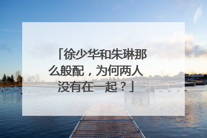 徐少华和朱琳那么般配,为何两人没有在一起?